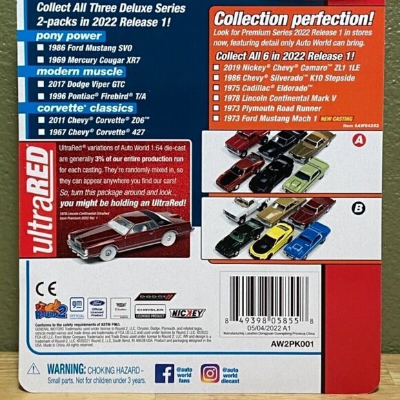 Auto World 2017 Dodge Viper GTC & 1996 Pontiac Firebird 2pk Limited Edition 2022 - Picture 7 of 7